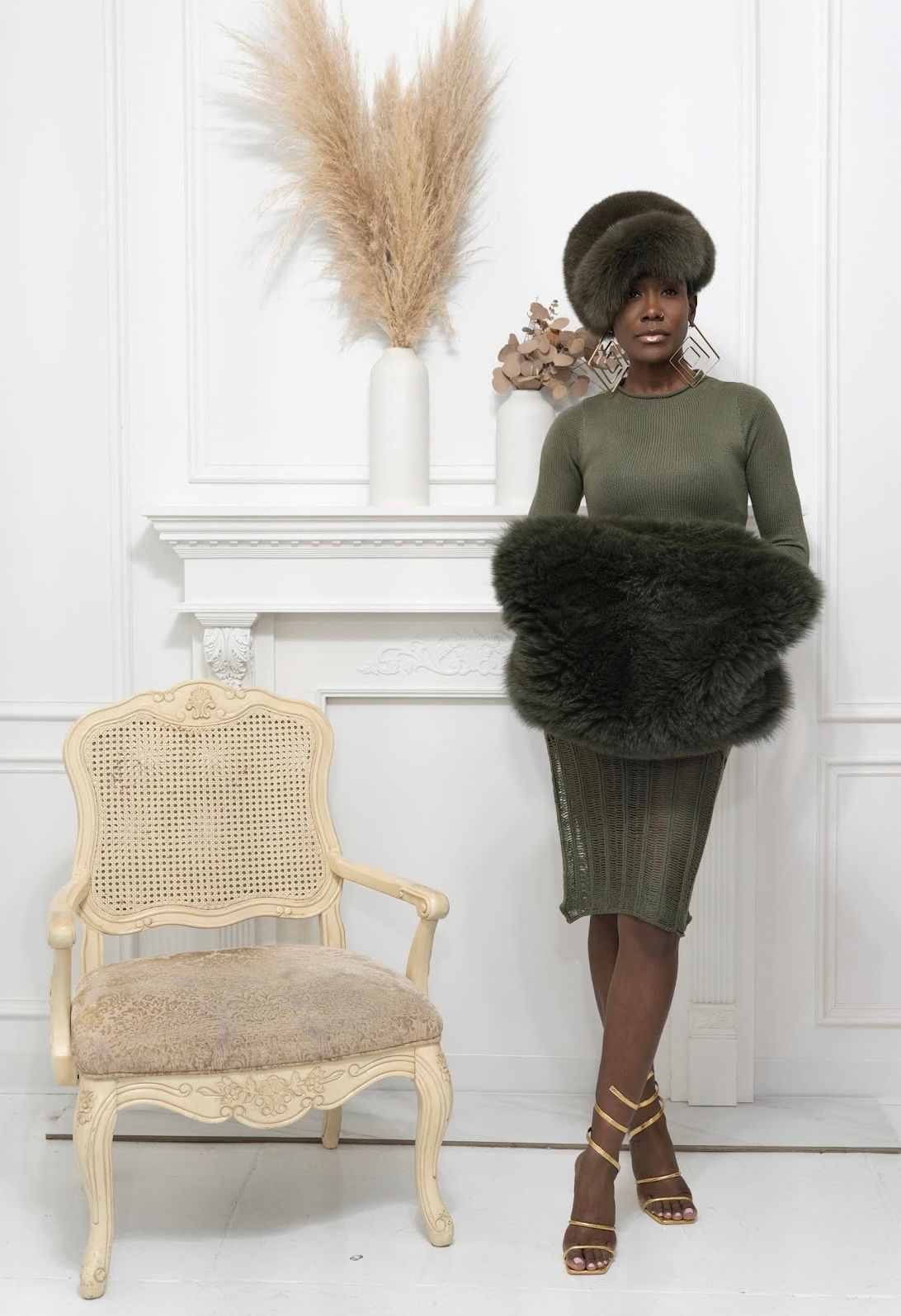 Fabulous Fox Chevron Muff w Handbag Closure | Olive Branch