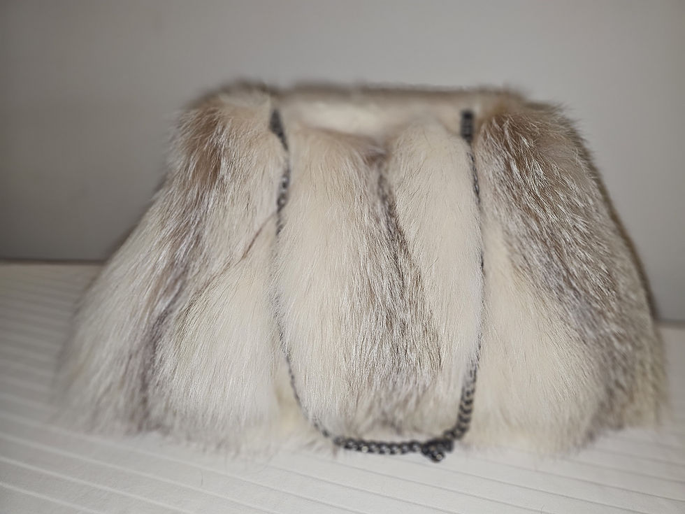 Thumbnail: One-of-a-Kind Fox & White Mink Med Clutch