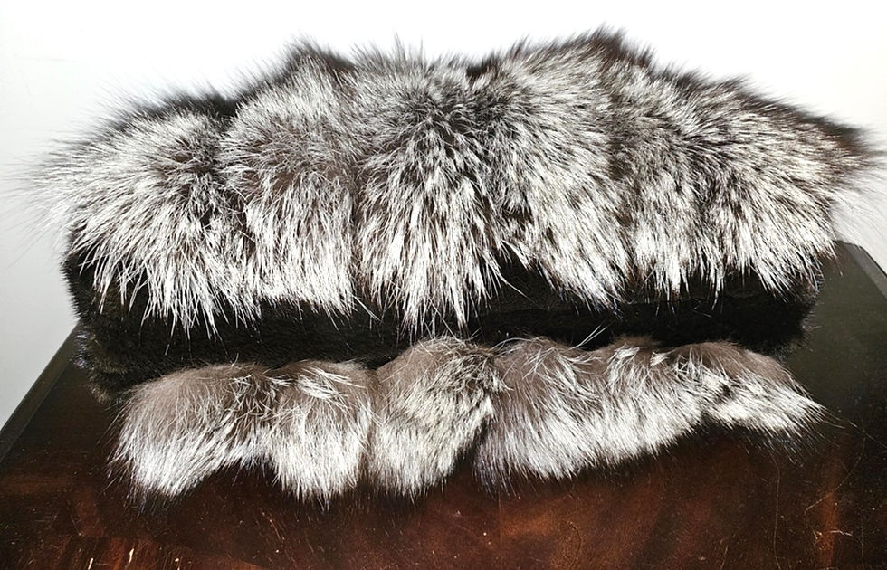 Thumbnail: One-of-a-Kind Silver Fox & Mink Maxi Clutch
