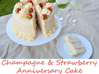 Champagne & Strawberry Anniversary Cake