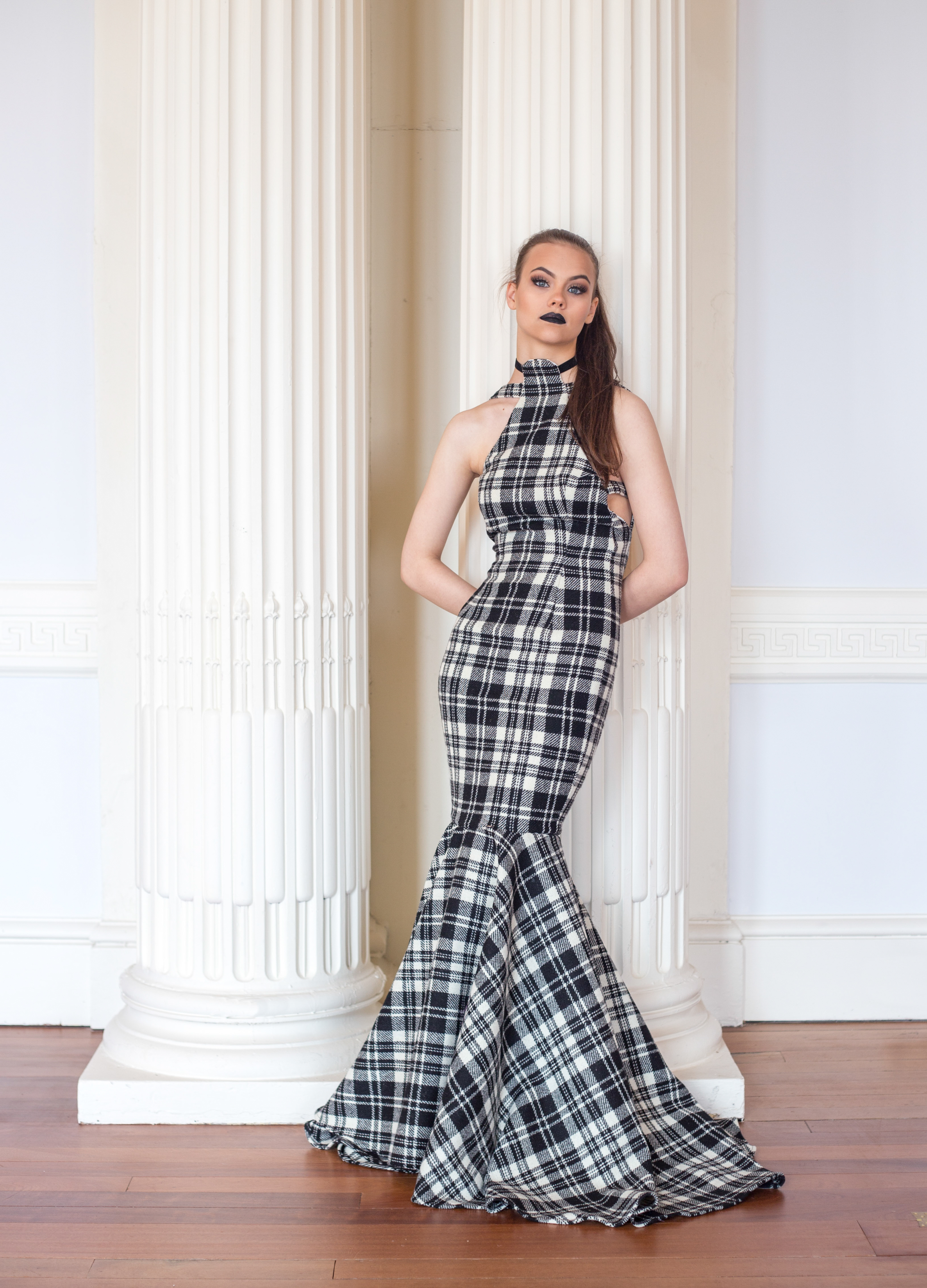 tweed ball gown