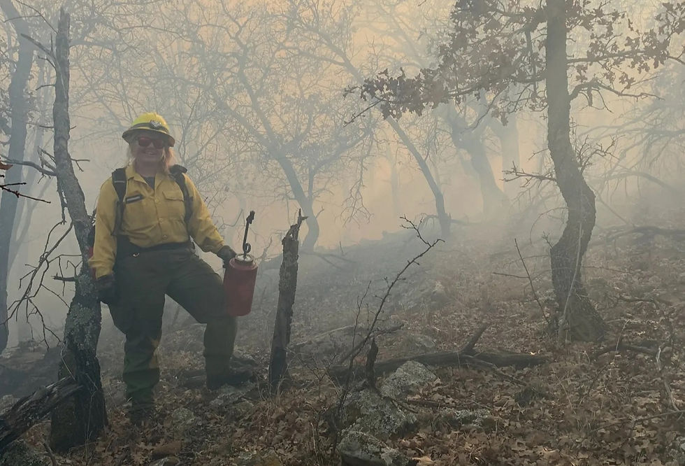 Lexi Schmidt, land manager for Little River Wetlands Project, says prescribed burns or physical removal of invasive species can encourage dormant native plant seeds to sprout and grow. (From Lexi Schmidt)