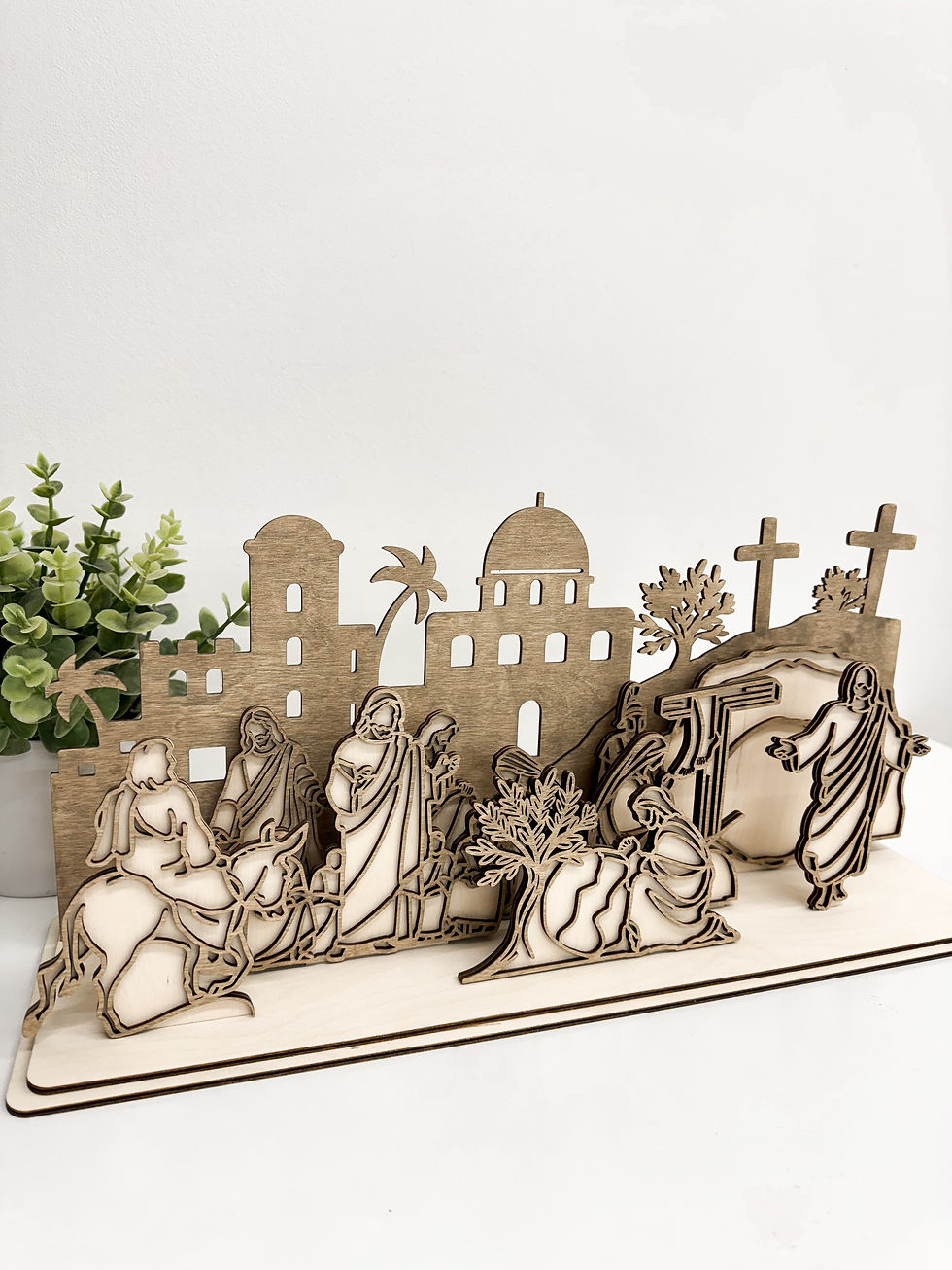 Thumbnail: Wooden Easter Holy Week Display with Scripture Cards