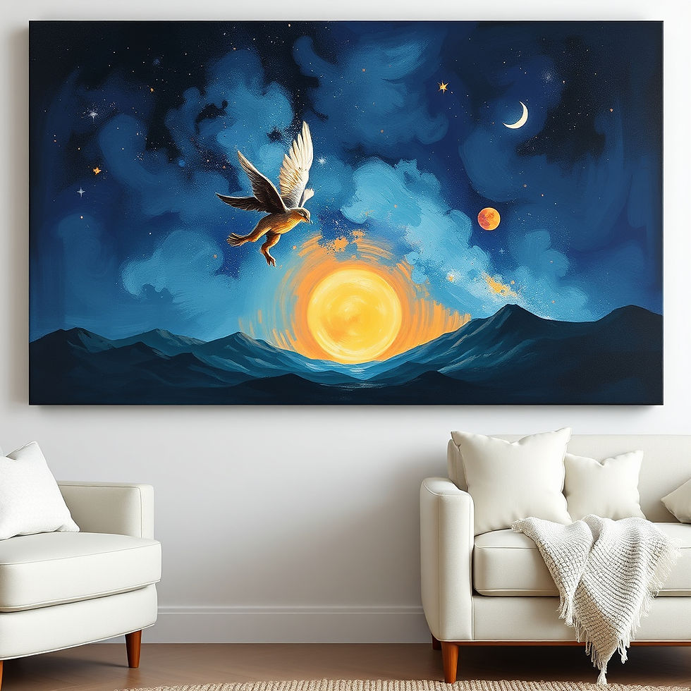 Eye-level view of a beautifully printed canvas showcasing a family photo