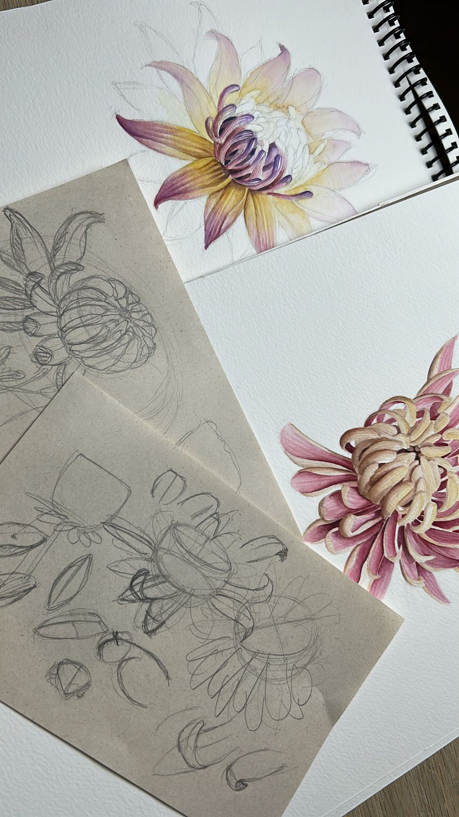 Miniatura: Flor en acuarela