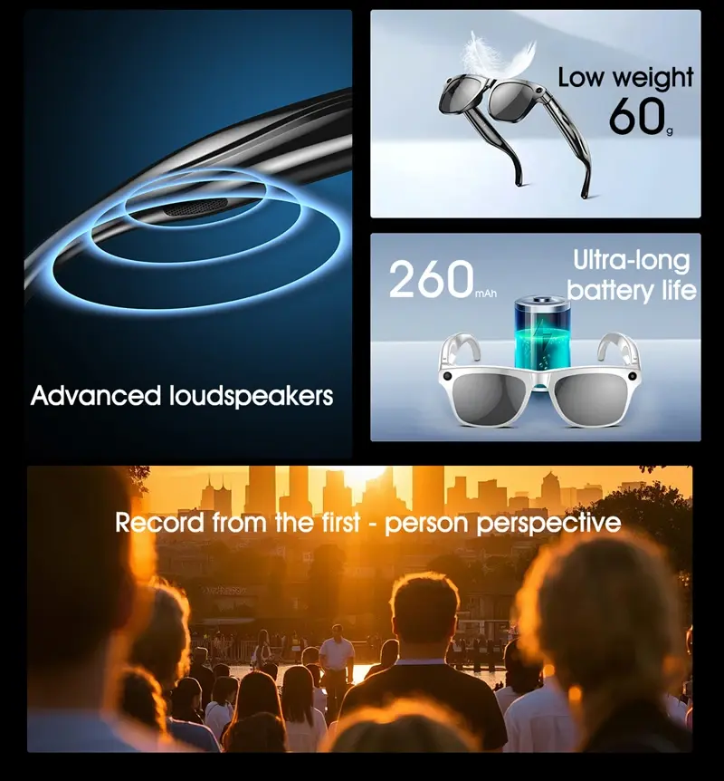 Thumbnail: AI Smart Glasses Multifunctional Camera Chatgpt Bluetooth Call Voice Assis