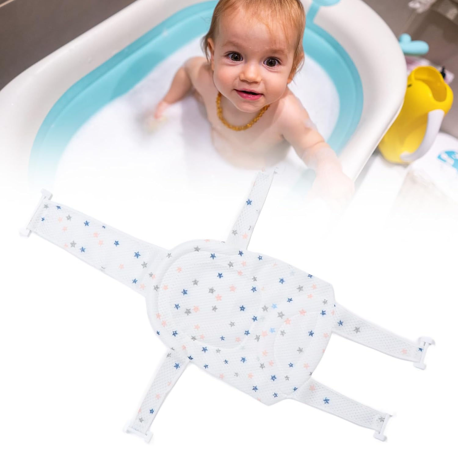 Baby Bath Seat Infant Bathing Support Mat Adjustable Bath Net Cushion Baby Showe