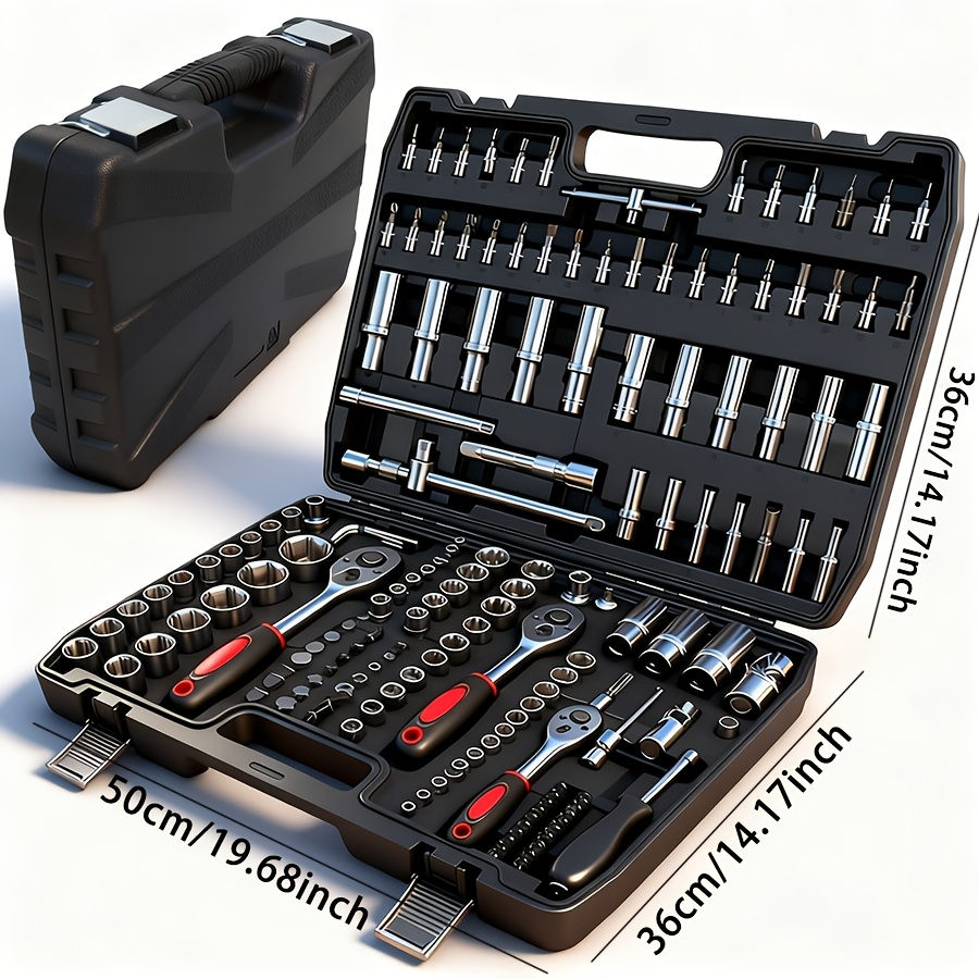 Thumbnail: Heavy-duty 1/4-inch Drive Socket Set,including Quick-release Ratchet Wrench and 