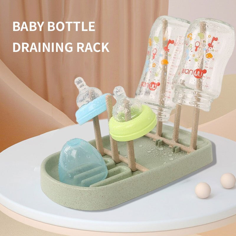Green Multifunctional Portable Drying Frame Baby Bottle Holder Removable Drainag