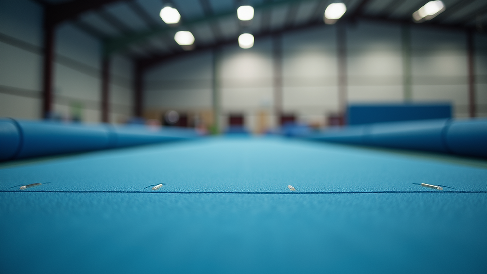 High angle view of a gymnastics mat