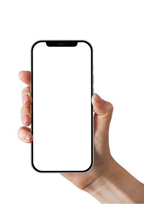 Hand mit Handybildschirm