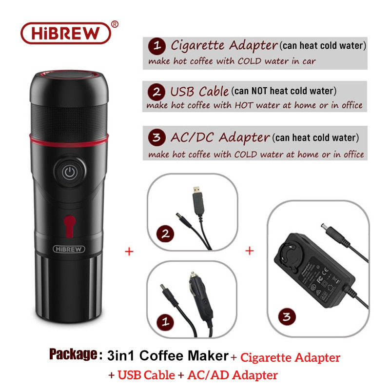 Thumbnail: HiBREW Portable Coffee Machine for Car & Home