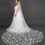 Thumbnail: 3-Dimensional Ivory Cathedral Bridal Veil 108" L x 90" W - Hand Cut Flowers