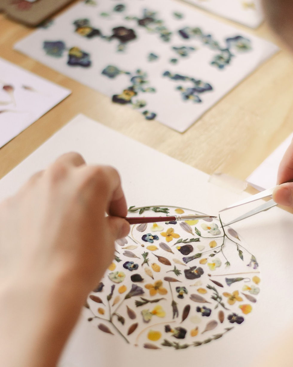 Criar Quadros com Flores Secas: O Processo