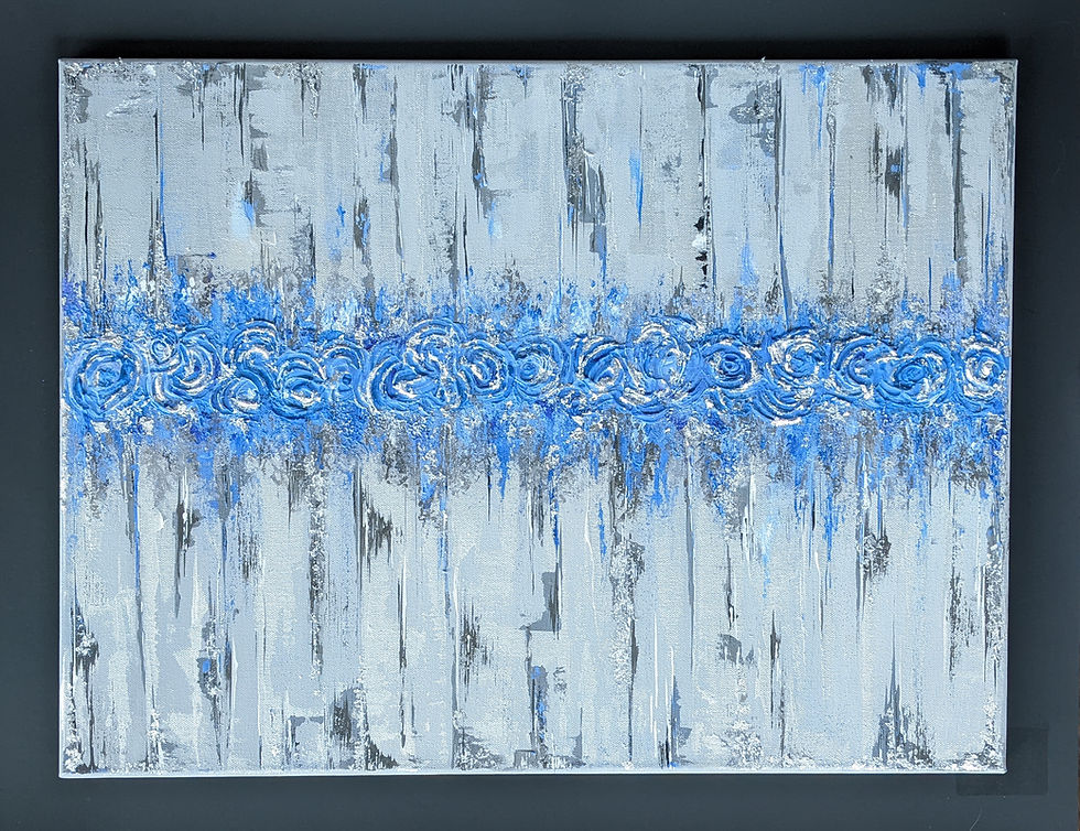 Thumbnail: Deep Blue Roses -  Acrylic painting