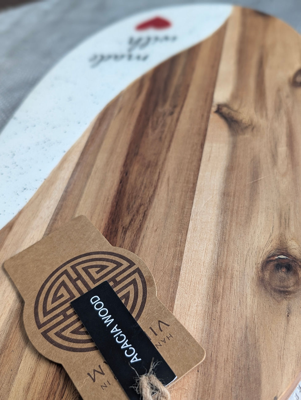 Thumbnail: Acacia wood cheese board hand painted for valentine