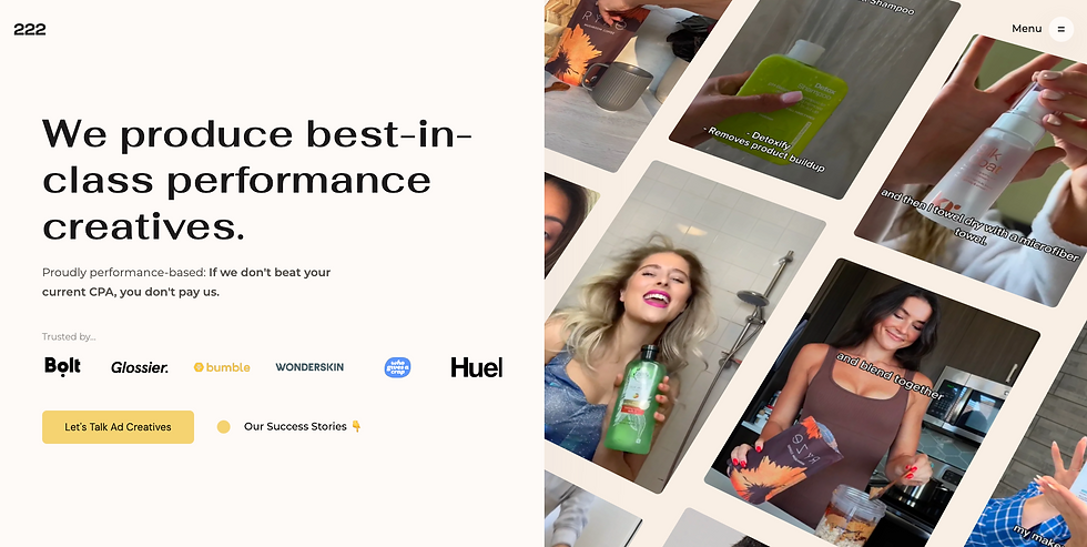 222 UGC's User Generated Content Agency Website