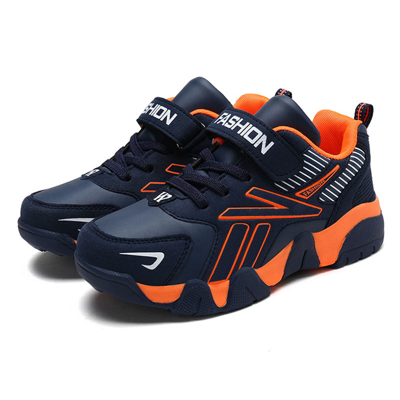 Thumbnail: Kids Fashion Sneakers Boys Tennis Shoes Comfortable Leather Running Shoes