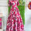 Thumbnail:  Hibiscus Chiffon Satin Dress 