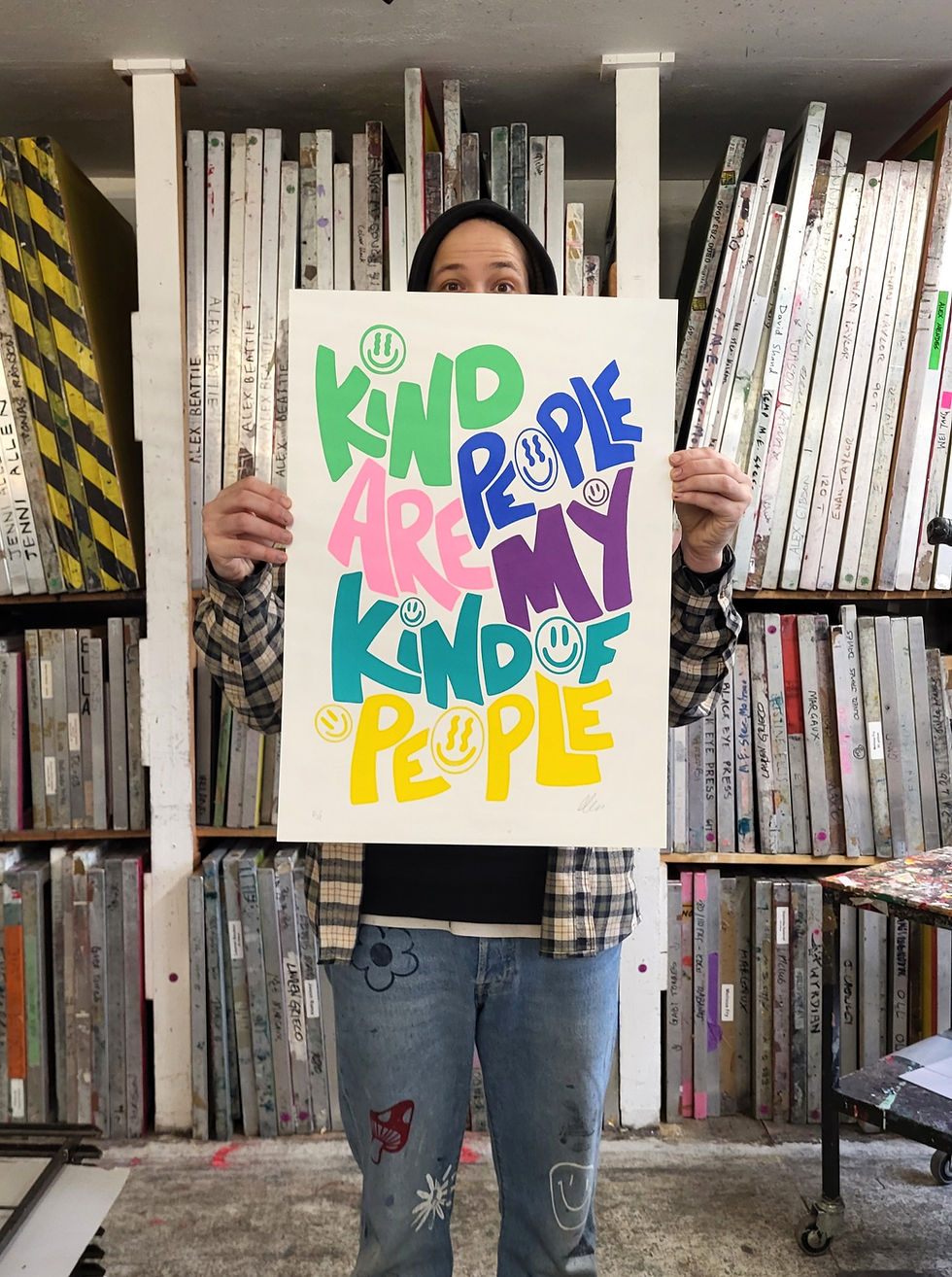 Thumbnail: Artist Matt Munday with his screen print