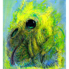 surreal green creature