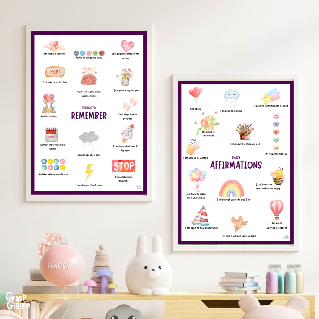 Positive Affirmation & Growth Mindset Posters for Kids