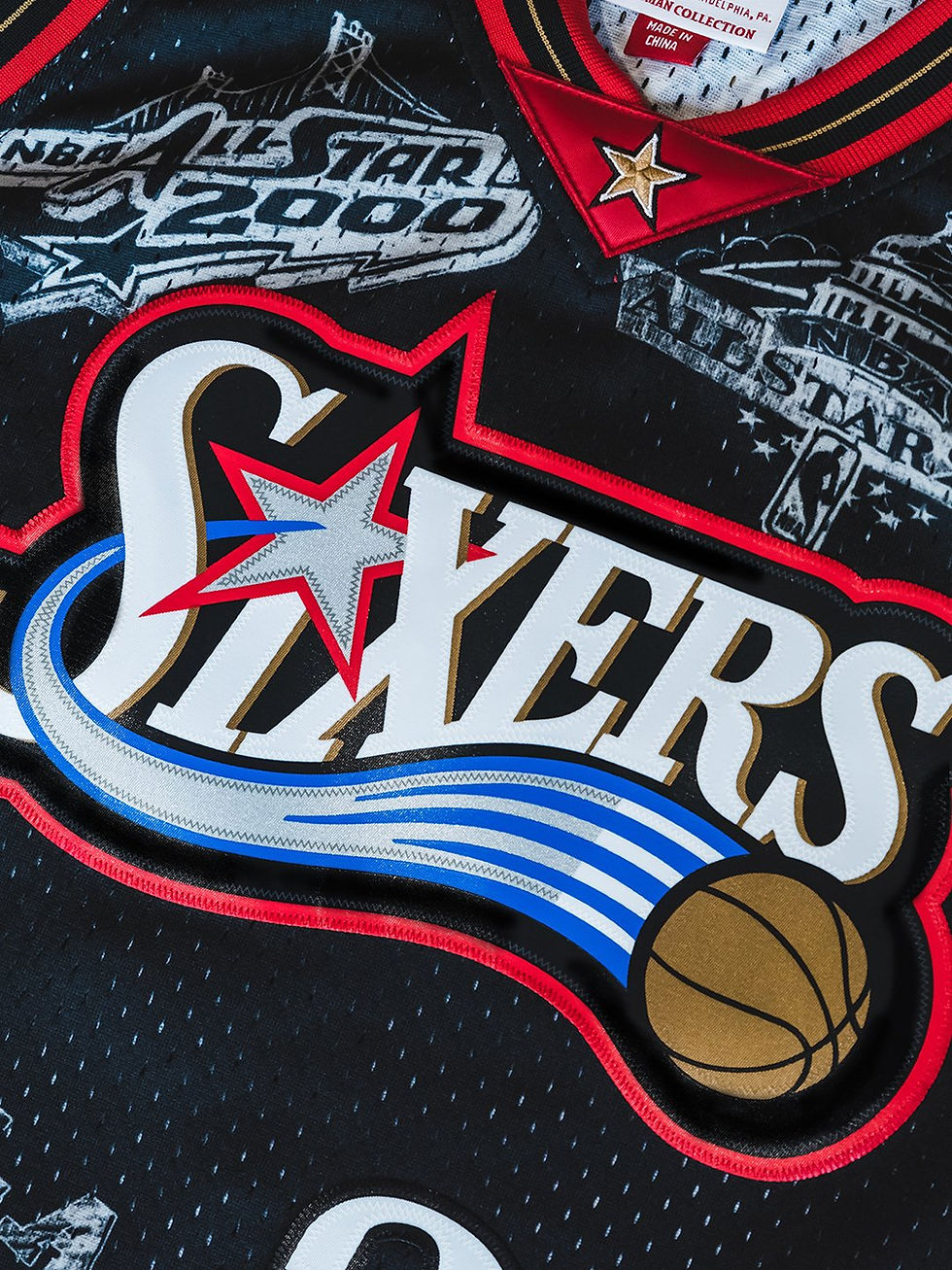 Küçük resim: Philadelphia 76ers Allen Iverson Siyah Tattoo Konsept Forması