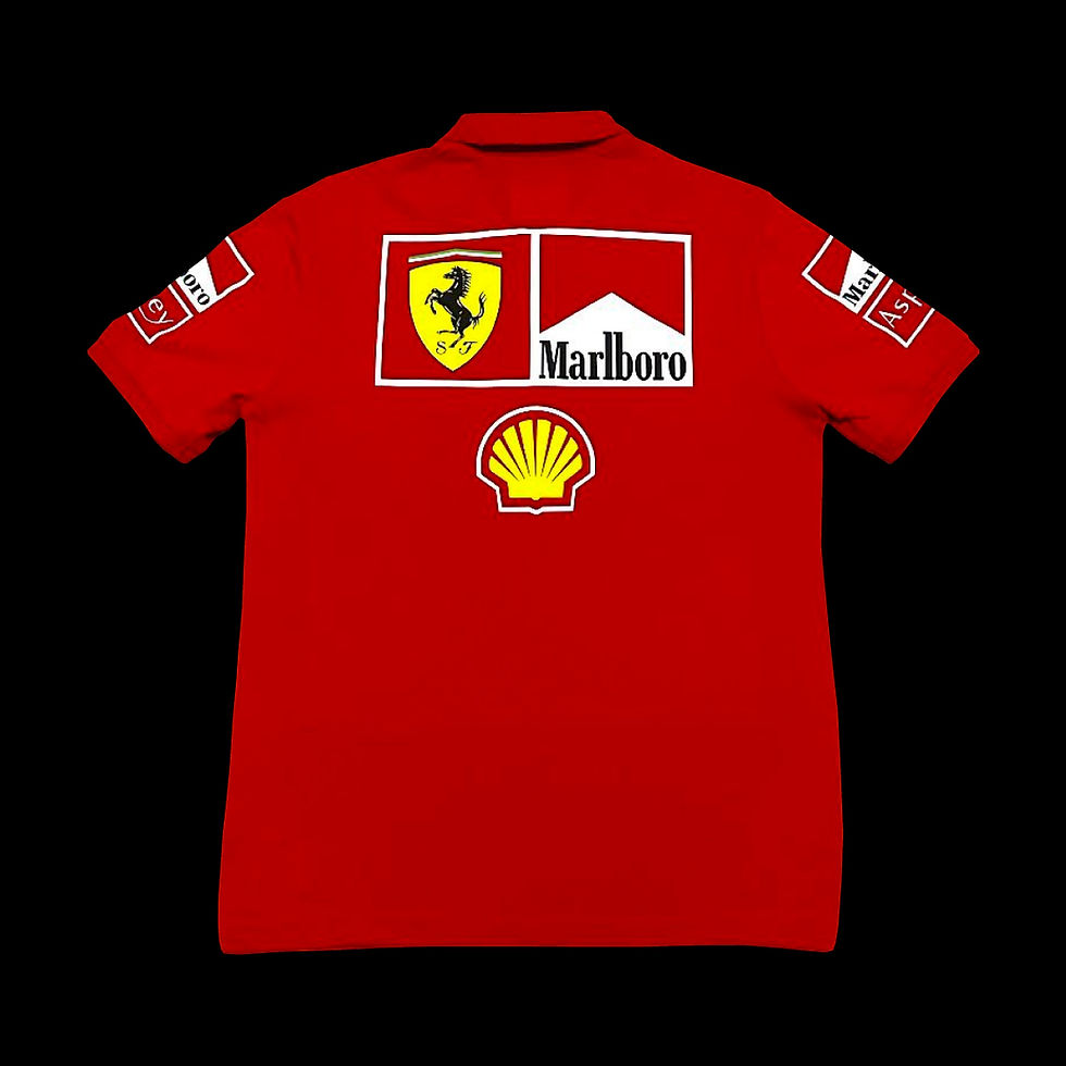 Küçük resim: Scuderia Ferrari F1 Team x Michael Schumacher Race Suit Design Polo Shirt