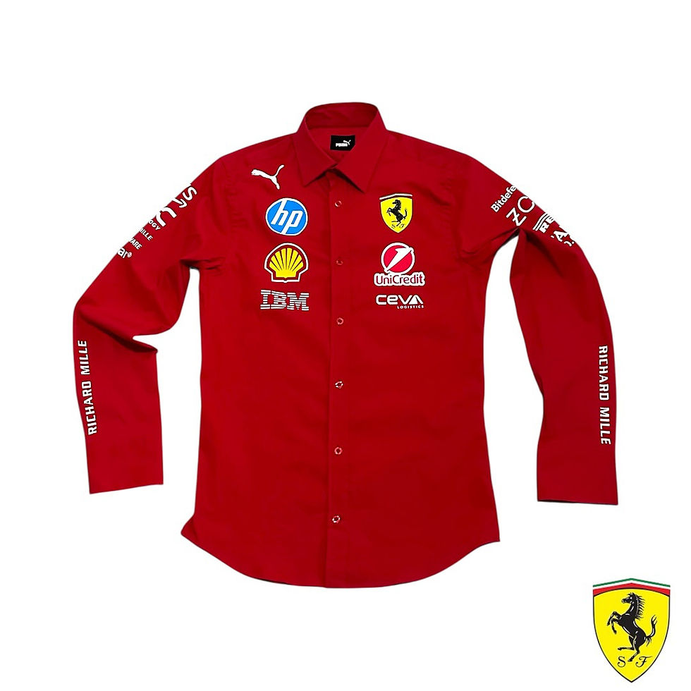 Küçük resim: Scuderia Ferrari F1 Team 2025 Uzun Kollu Gömlek - Hemen Kargo