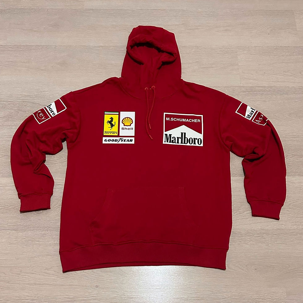Küçük resim: Scuderia Ferrari F1 Team x Michael Schumacher Race Suit Design Hoodie