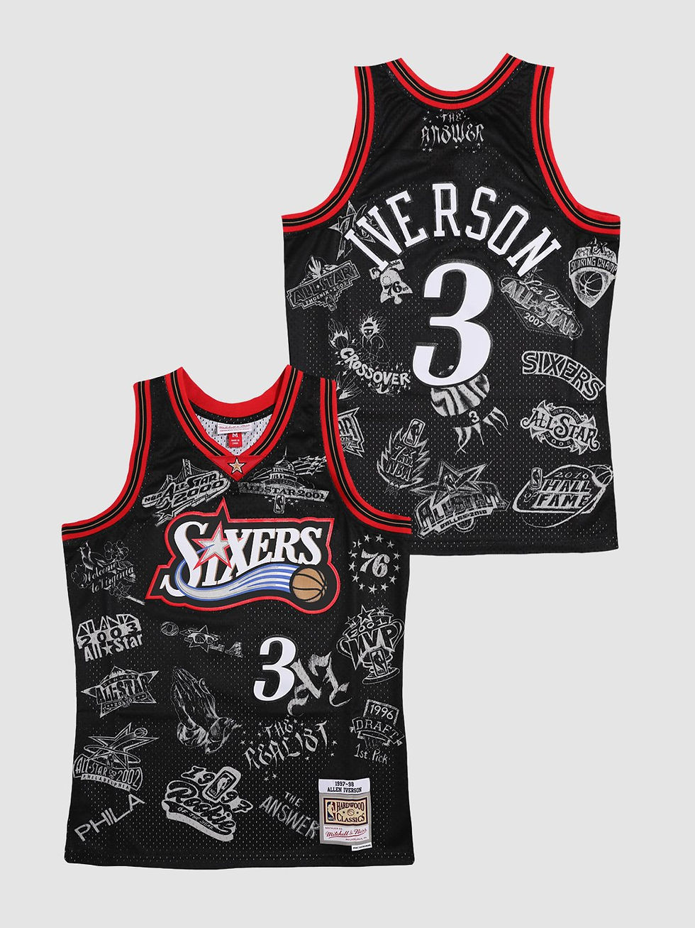 Küçük resim: Philadelphia 76ers Allen Iverson Siyah Tattoo Konsept Forması