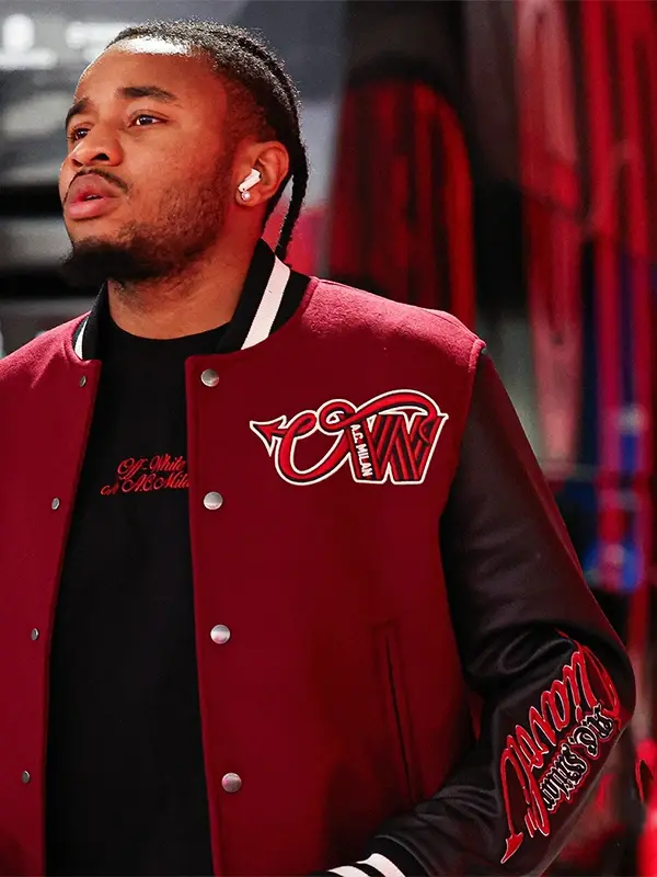 Küçük resim: AC Milan x Off-White 25/26 Kırmızı Bomber Ceket
