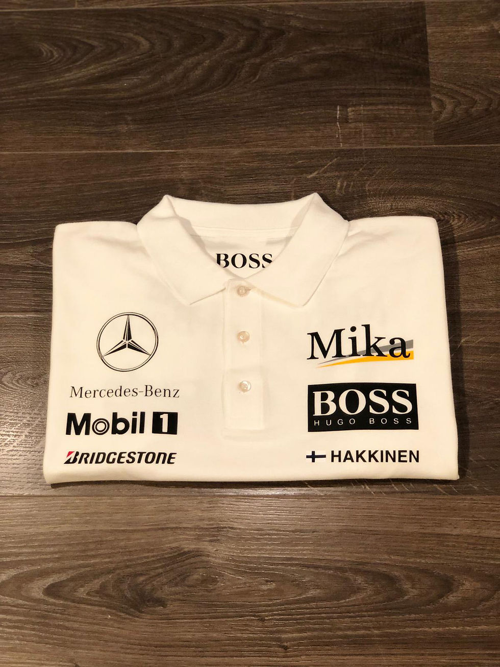 Küçük resim: Mika Häkkinen x McLaren Mercedes-Benz F1 Team Polo Tshirt