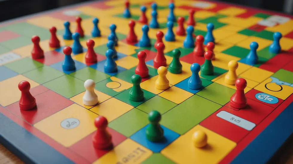 Eye-level view of a vibrant game board for a training exercise