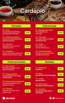cardápios de estabelecimento
