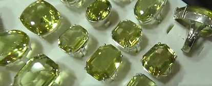 These are peridot gems, a form of olivine which is a diamond indicator mineral.