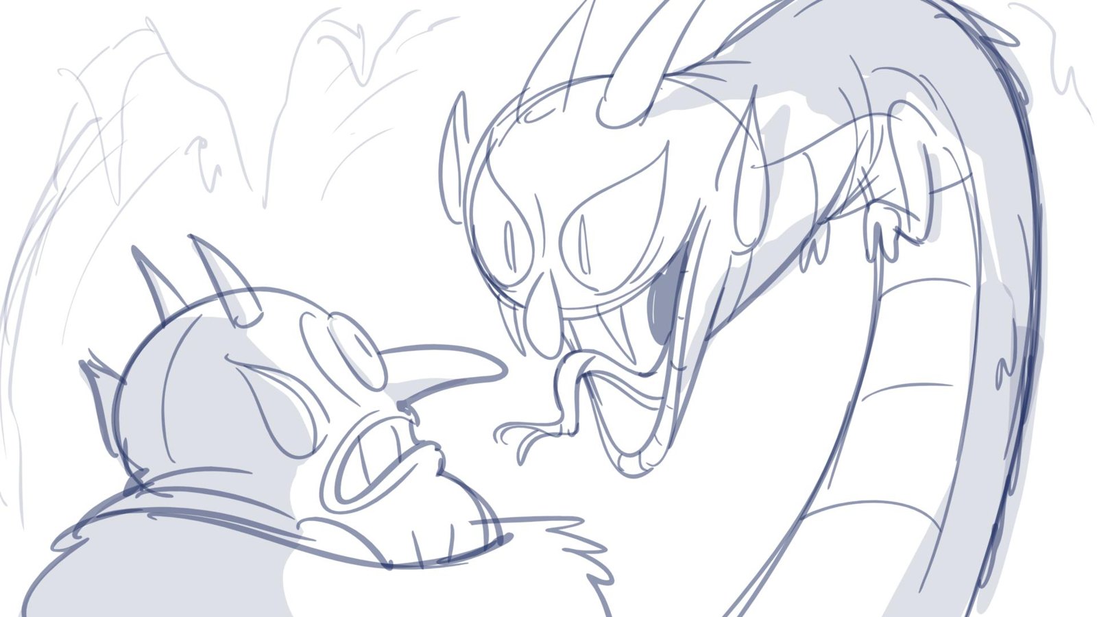 The Devil, as a serpent, hisses at his henchman