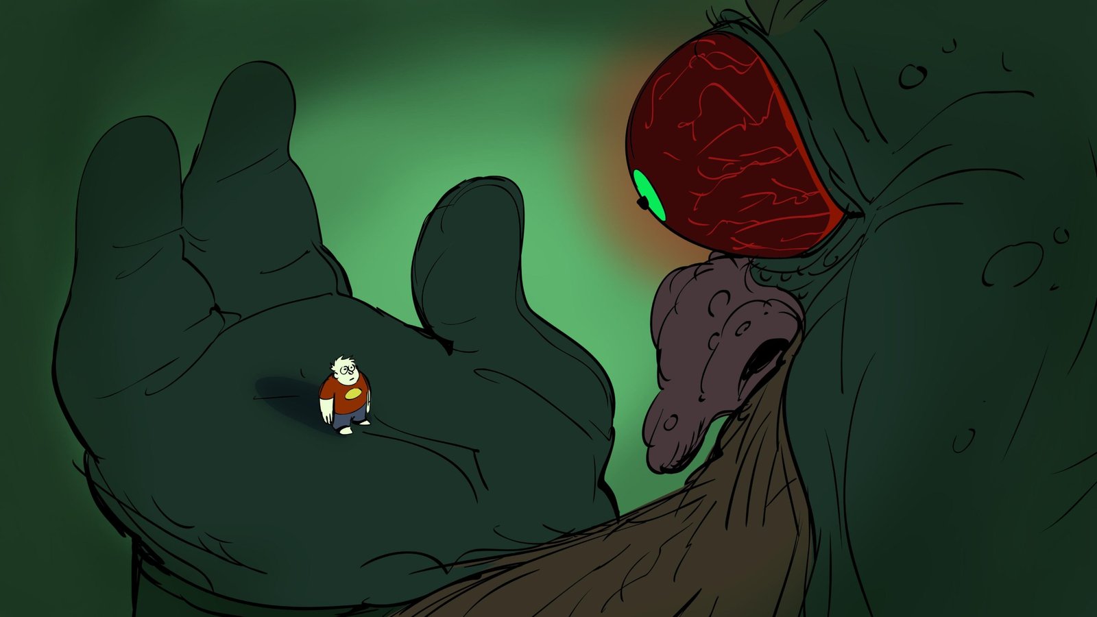Color board: Paddy, tiny, in Mt. King’s giant palm