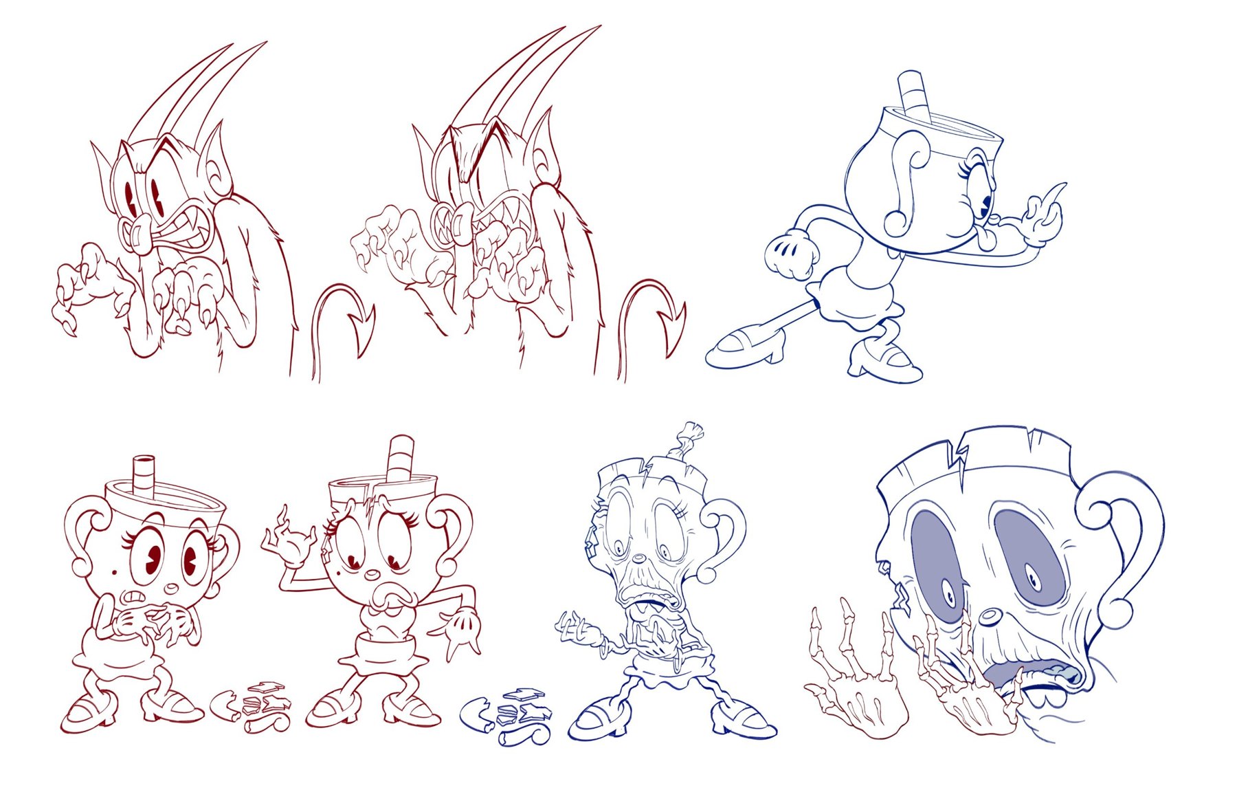 The Devil clawing, and Ms. Chalice cracking and turning to a skeleton