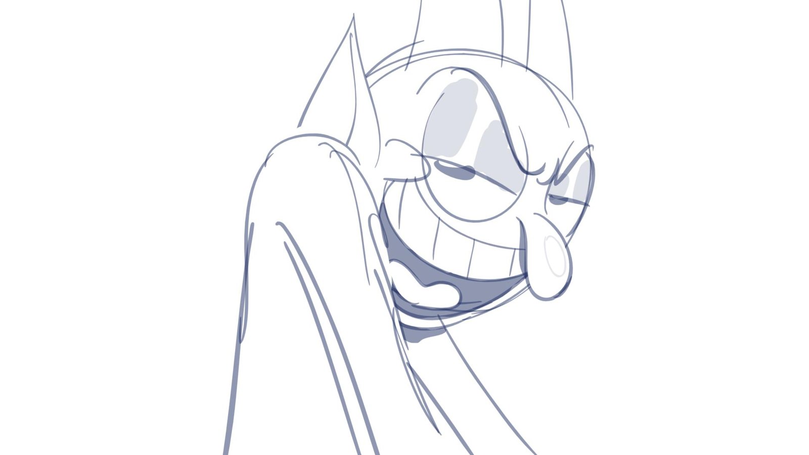 Close-up: the Devil grins wickedly