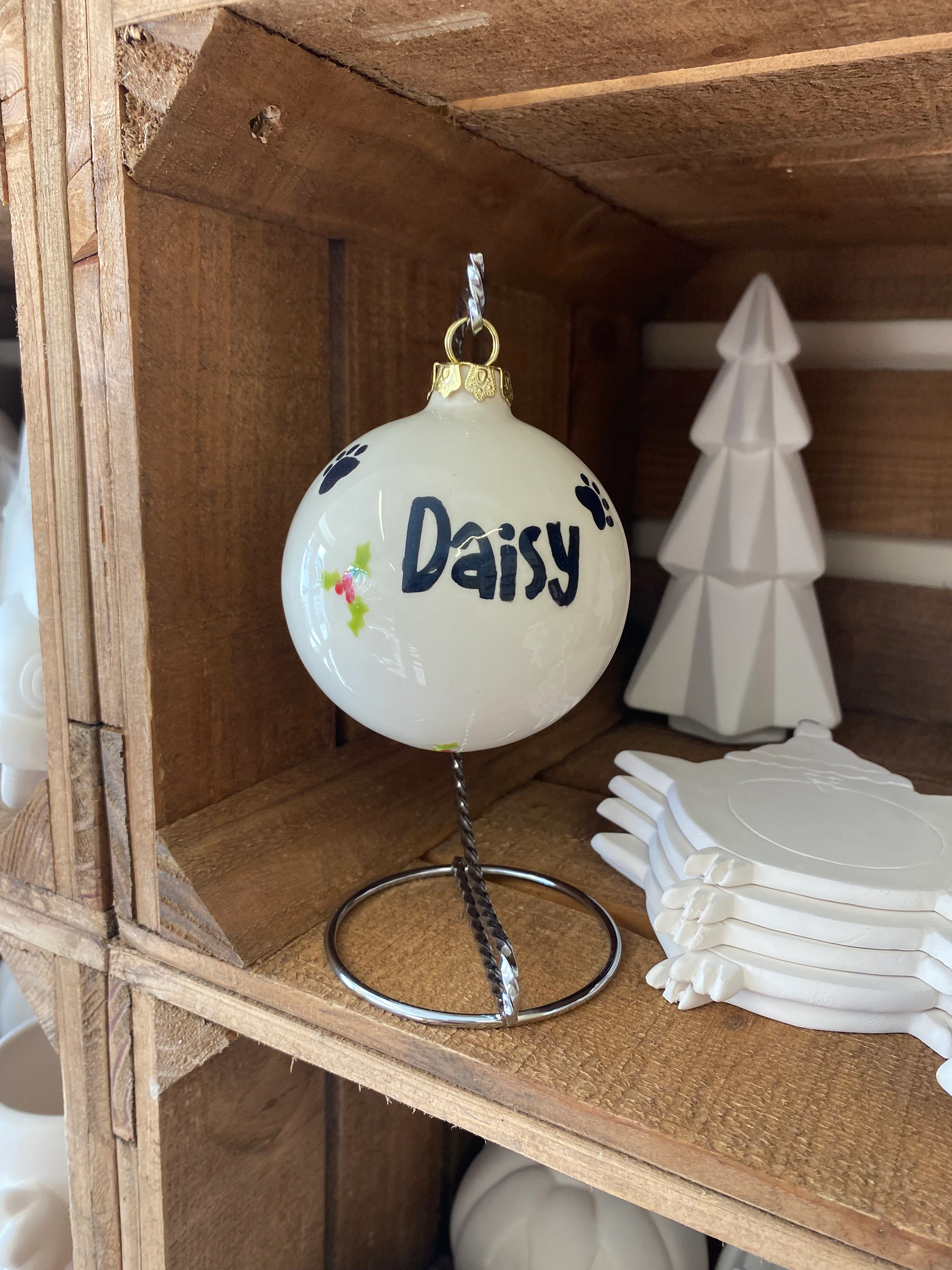 Pet Portrait Baubles Pottery Corner