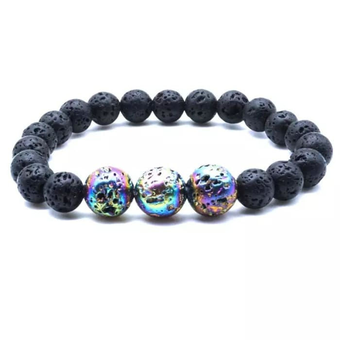 Thumbnail: Volcano Lava Stone Bracelet Multicolor Rainbow