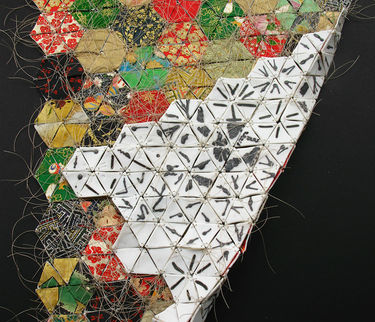 porcelain stitched patchwork sculpture by Helen Edwards
