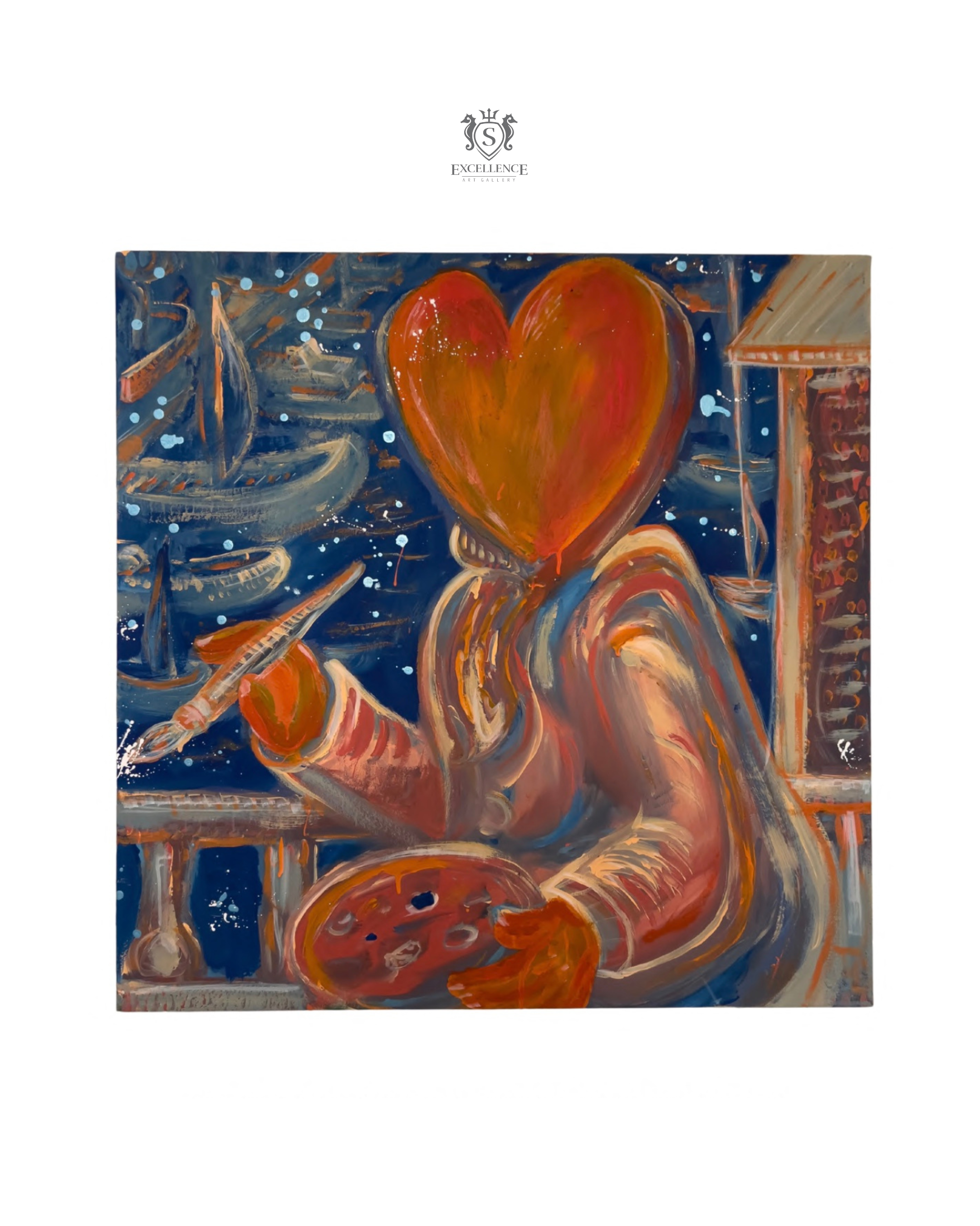 St.Jean Cap Ferrat Painter 80 x 80cm