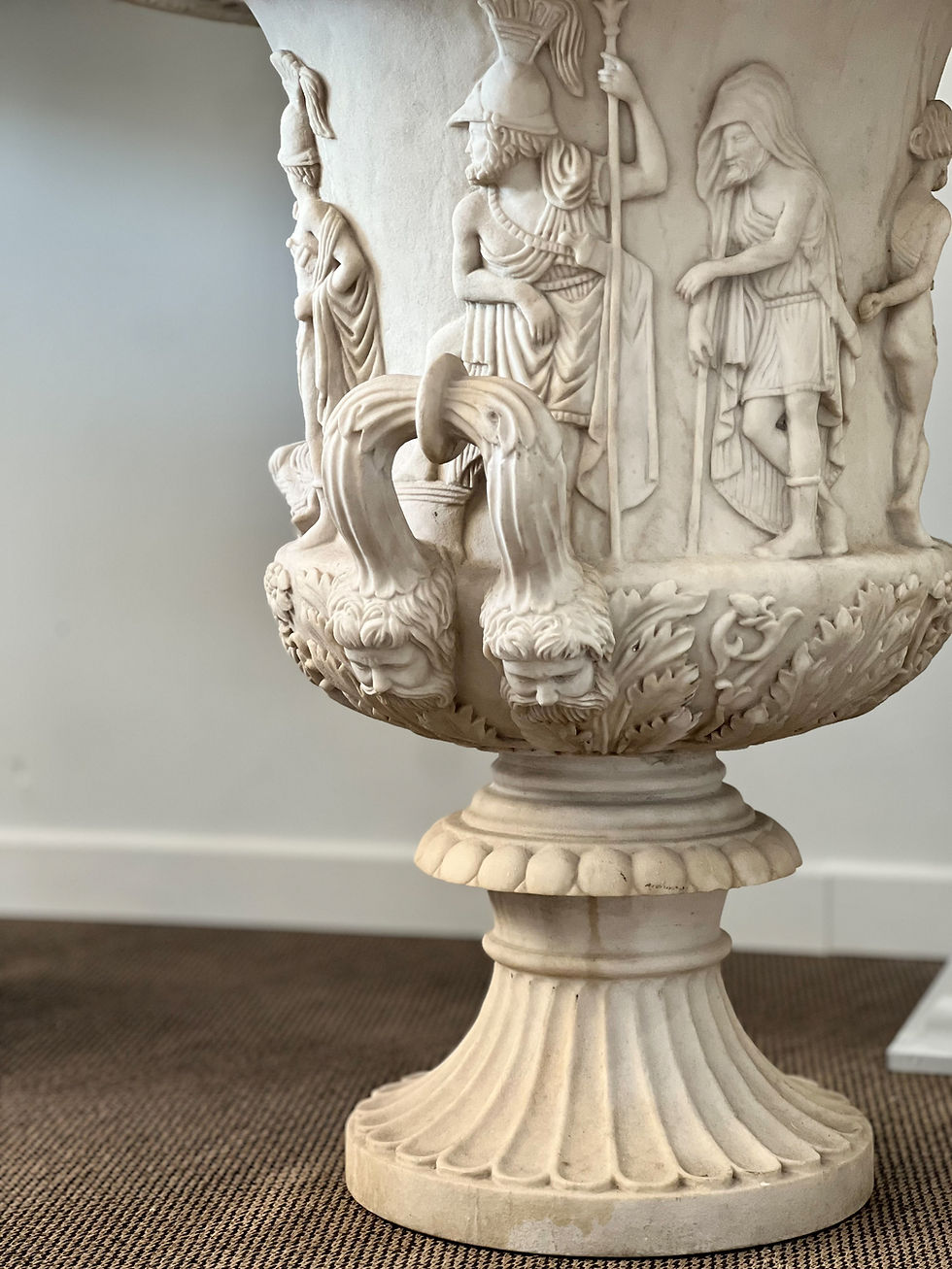 Thumbnail: A pair of Italian Marble Medici Vases, 19th Century 
