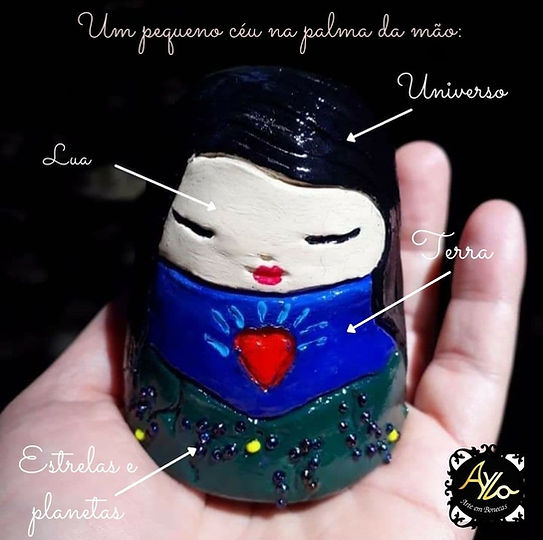 Boneca Kokeshi Ayla Arte em Bonecas