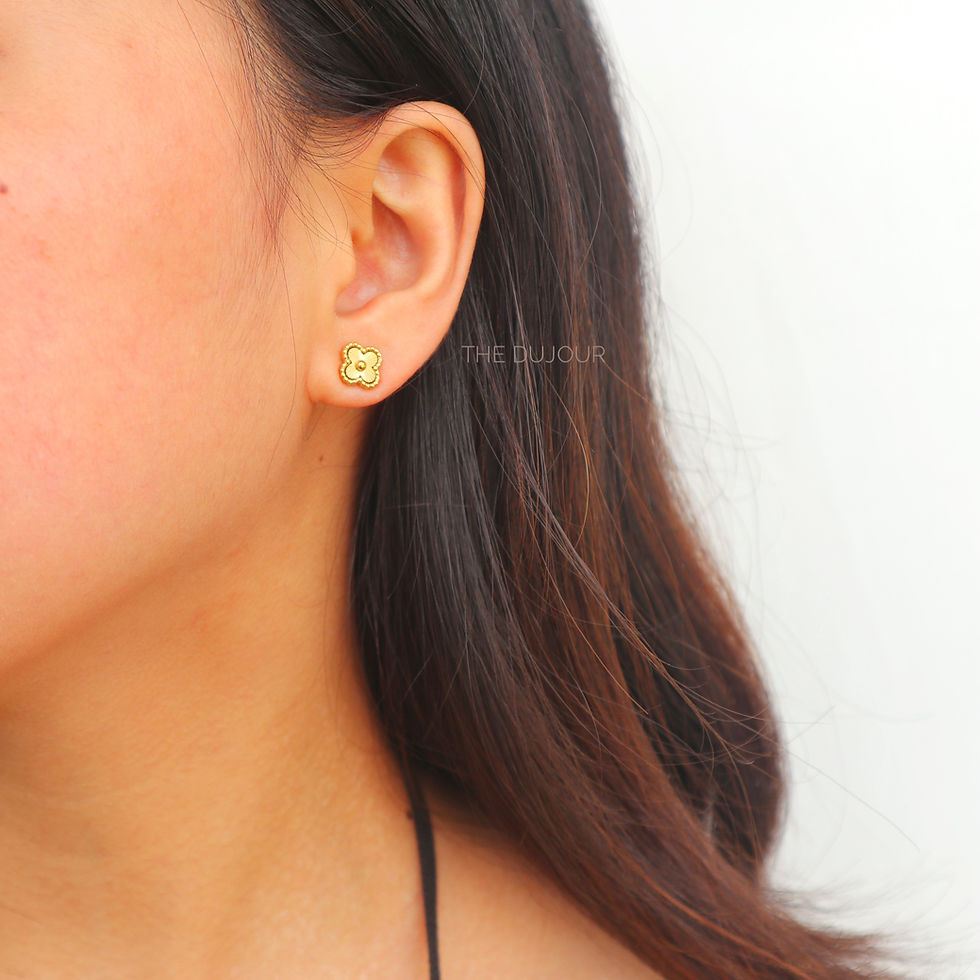 Thumbnail: 8mm size Clover Inspired Ear Studs