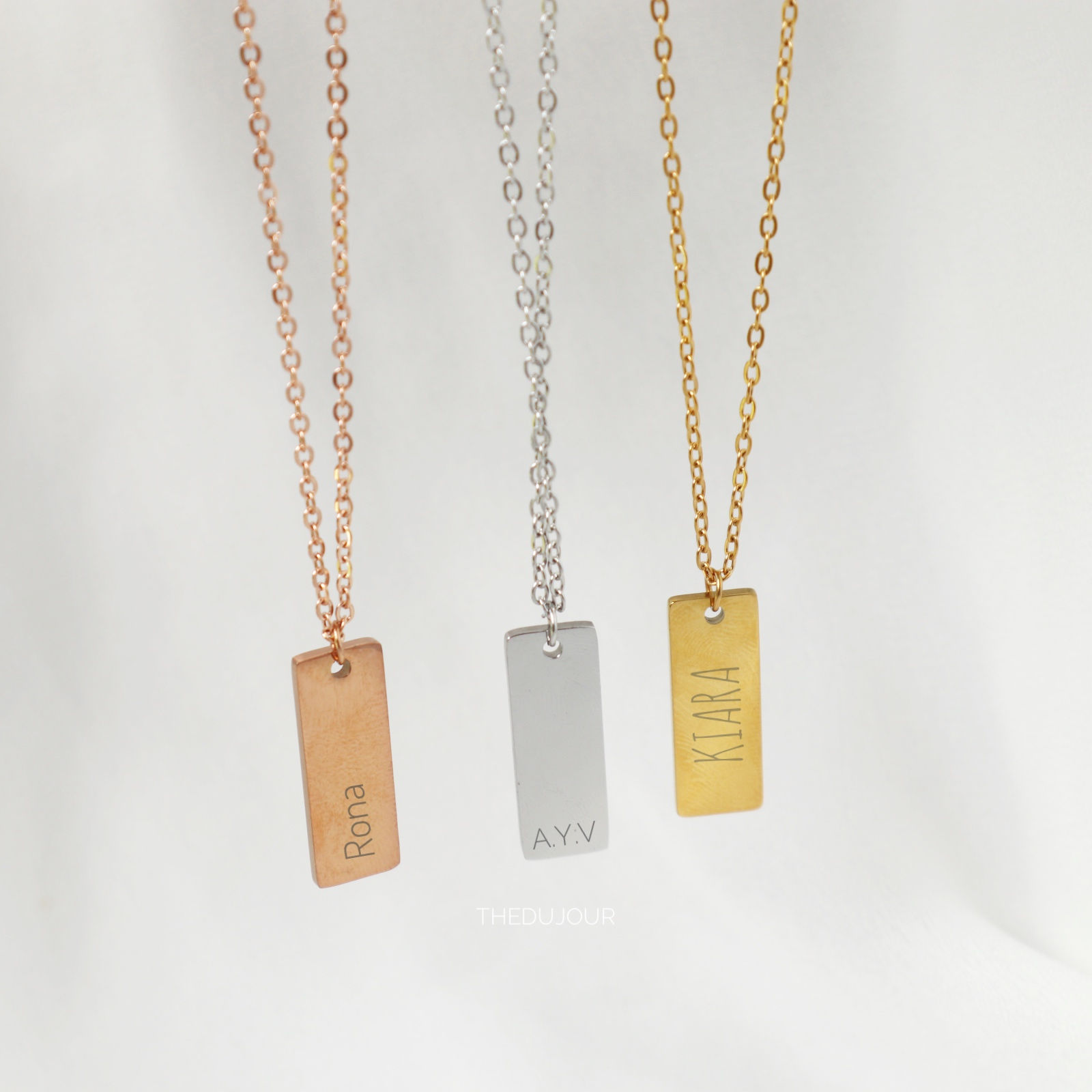 Personalized Rectangle Tag Necklace
