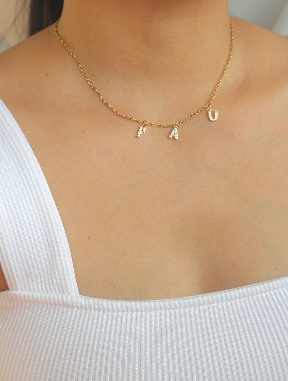 Thumbnail: Personalized Zirconia Initial Necklace