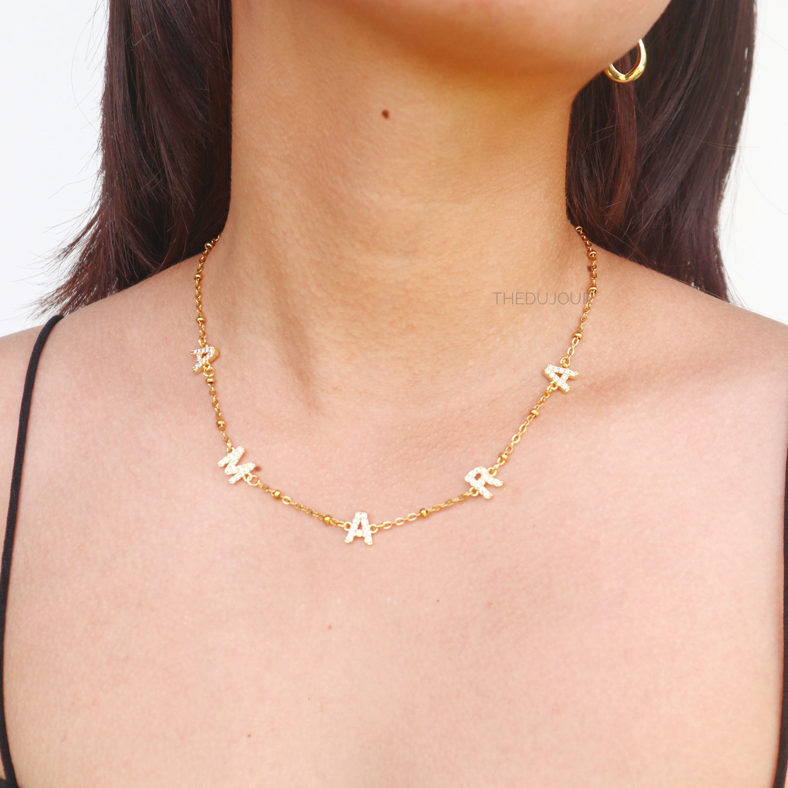 Iced Out Initial Name Necklace